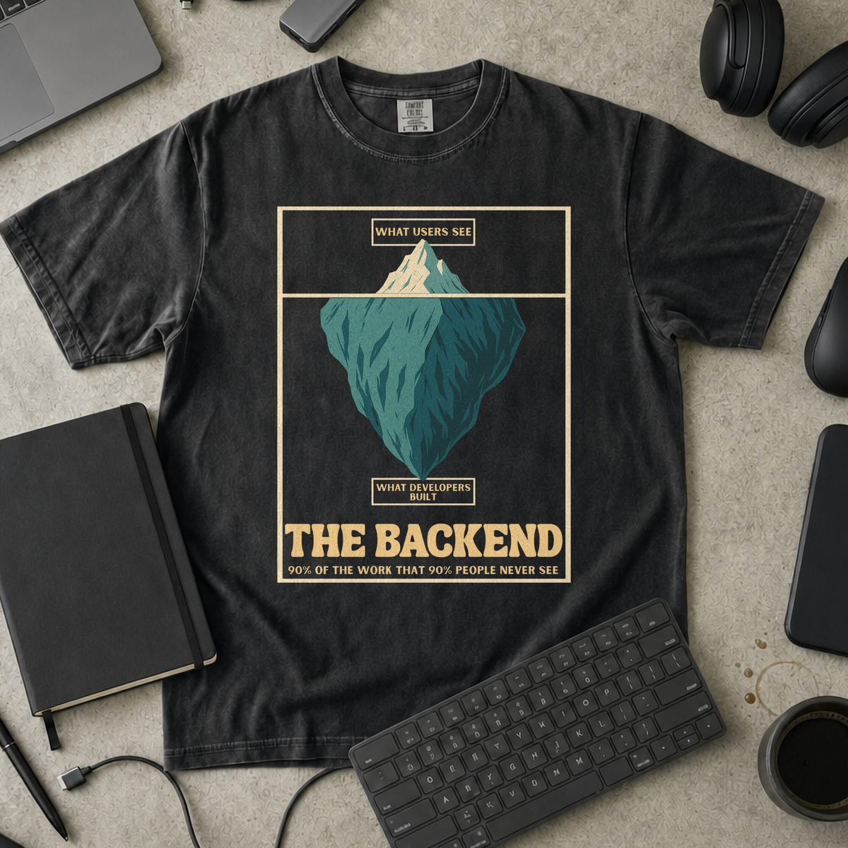 the backend iceberg Premium Shirt — black Premium Shirt mock-up