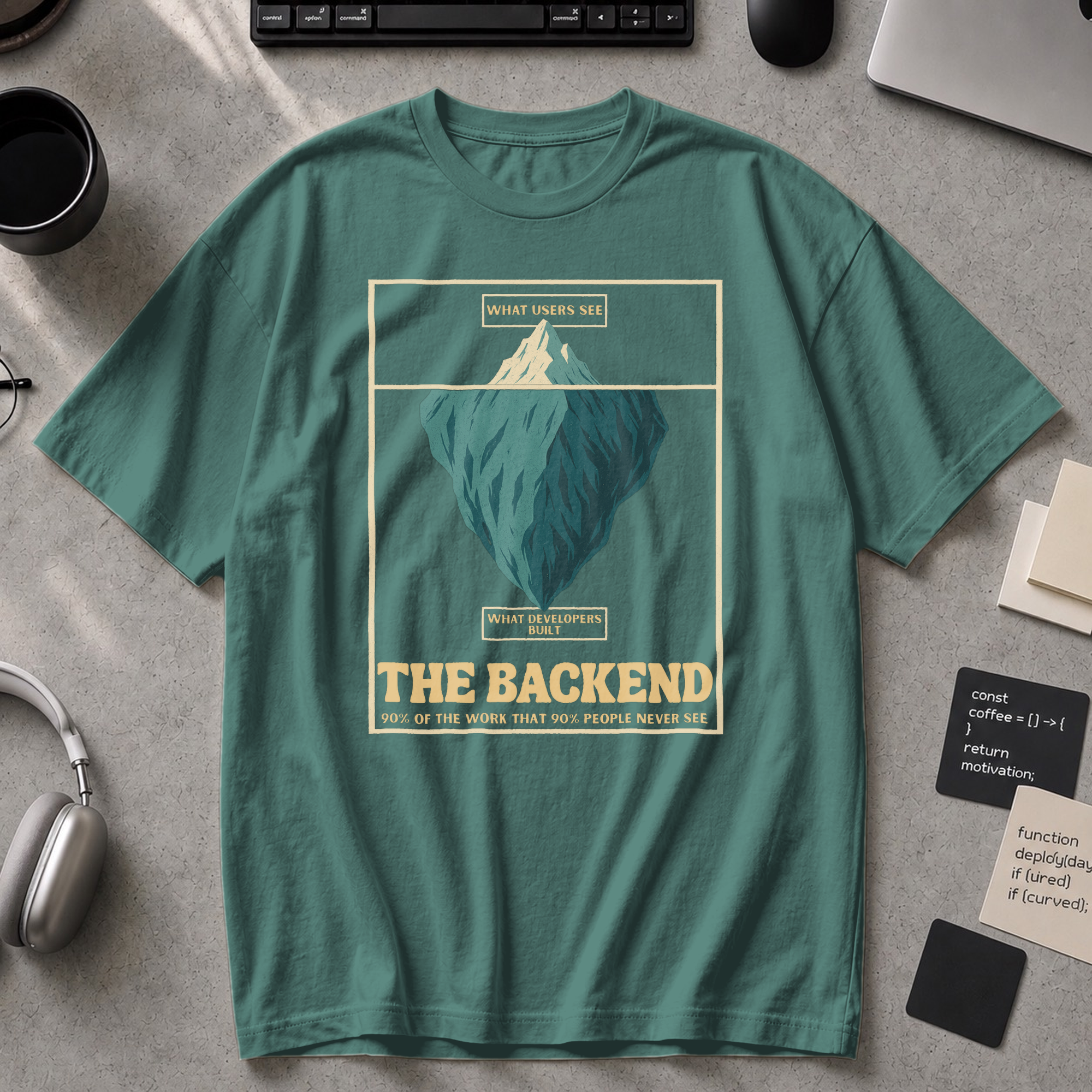 the backend iceberg Premium Shirt - Blue Spruce