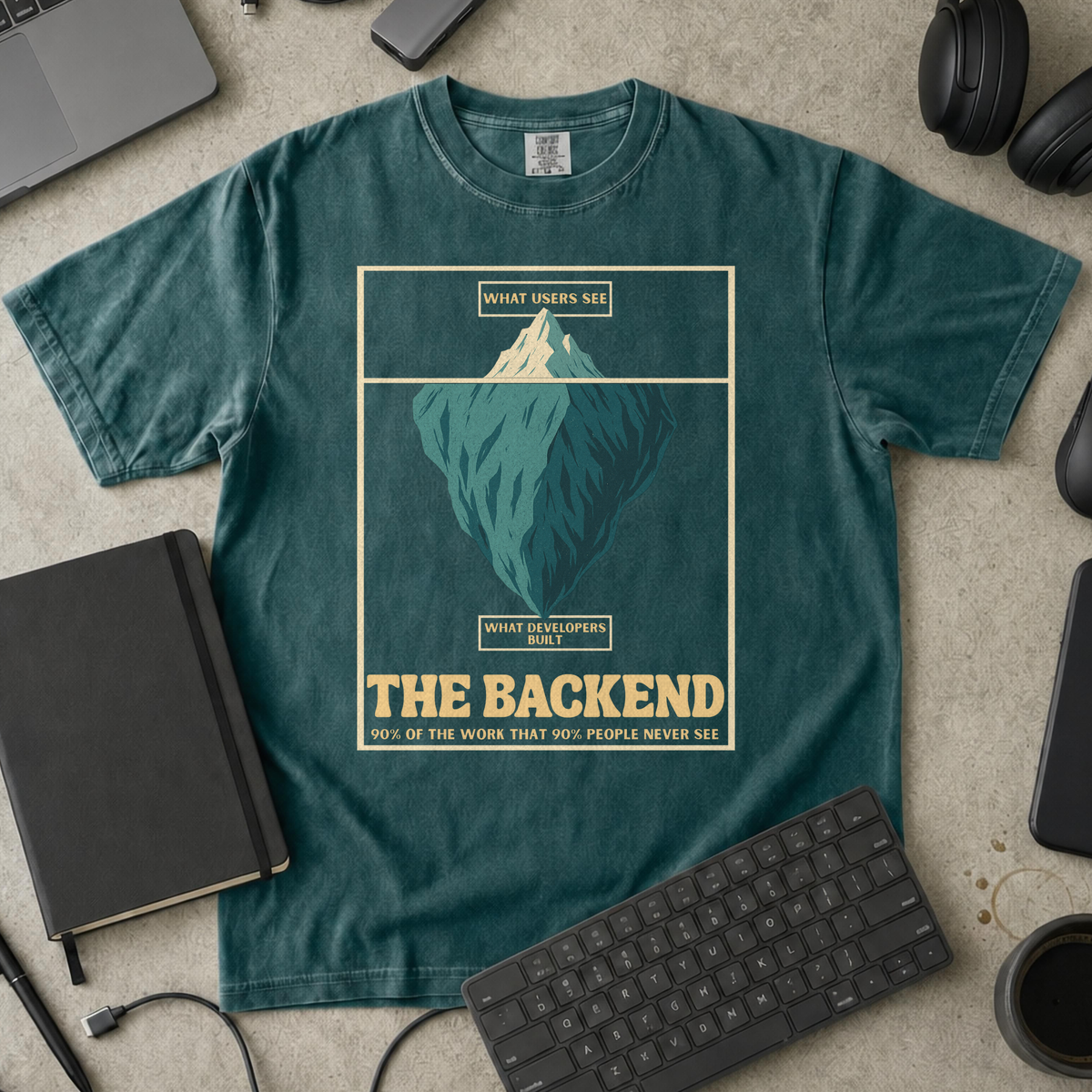 the backend iceberg Premium Shirt — blue spruce Premium Shirt mock-up