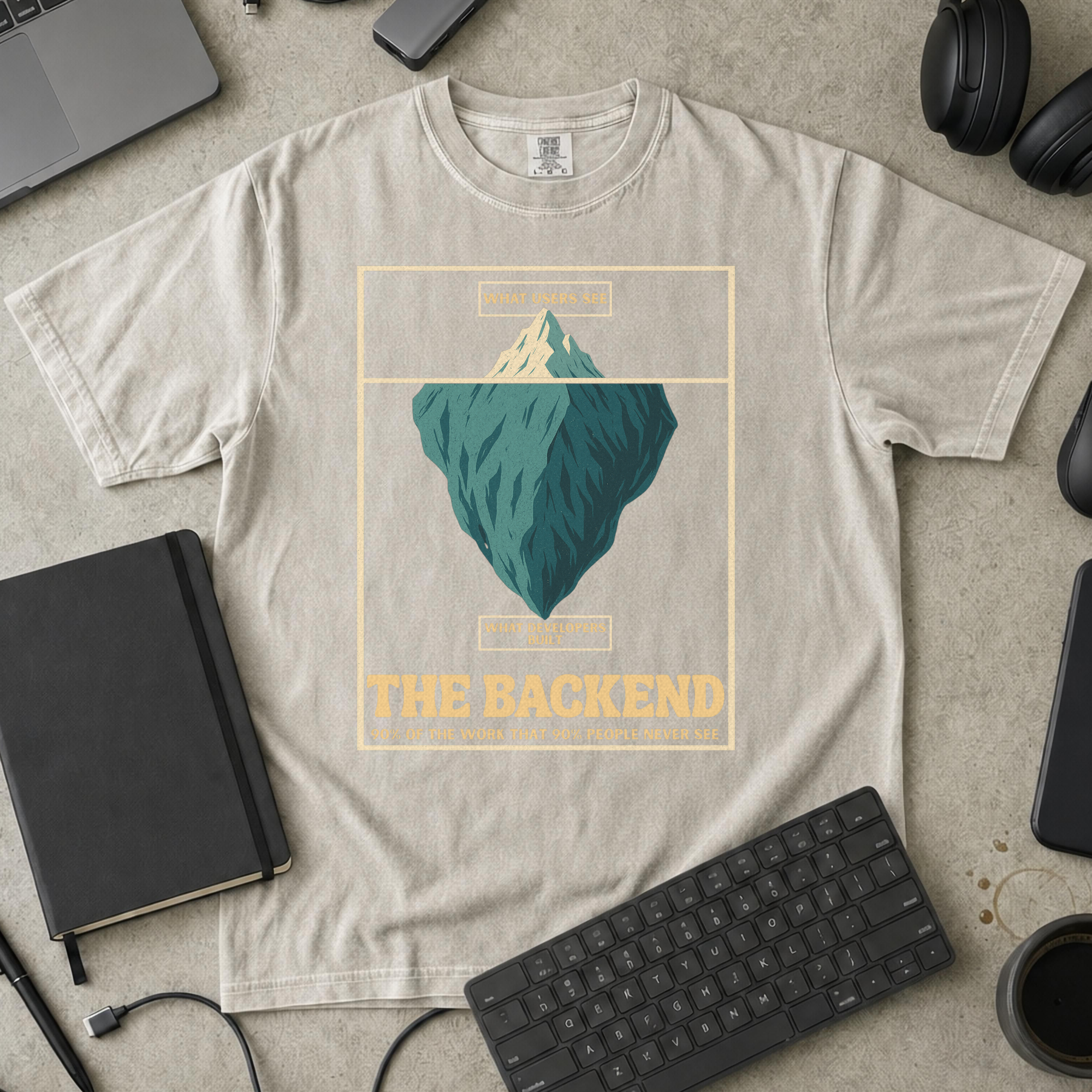 the backend iceberg Premium Shirt — ivory Premium Shirt mock-up