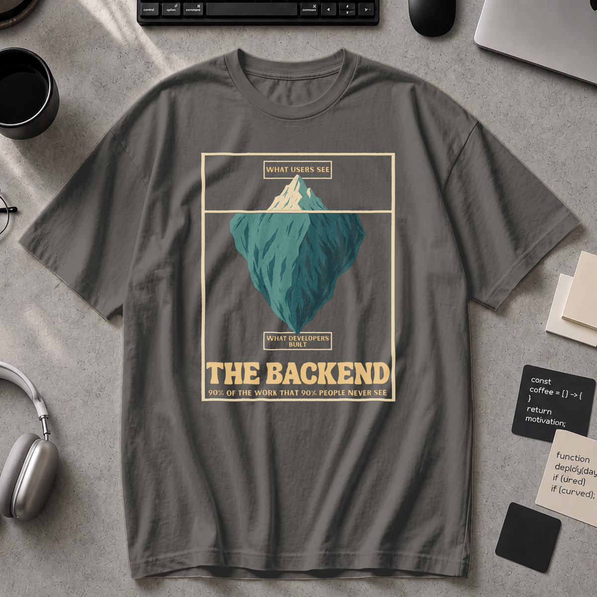 the backend iceberg Premium Shirt - Pepper