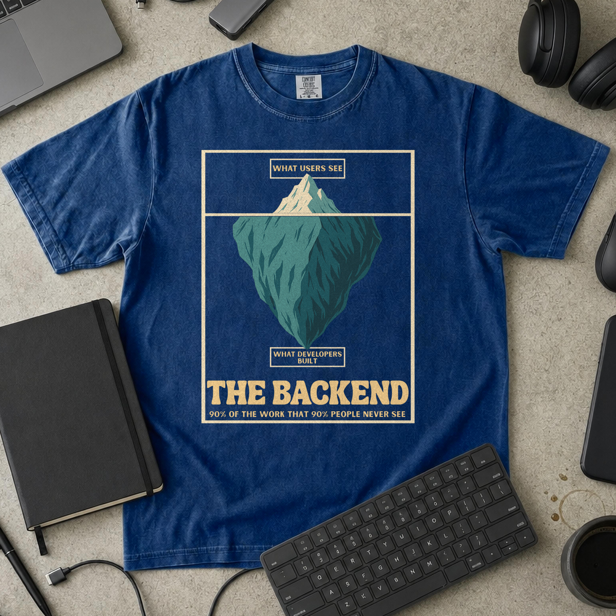 the backend iceberg Premium Shirt — true navy Premium Shirt mock-up