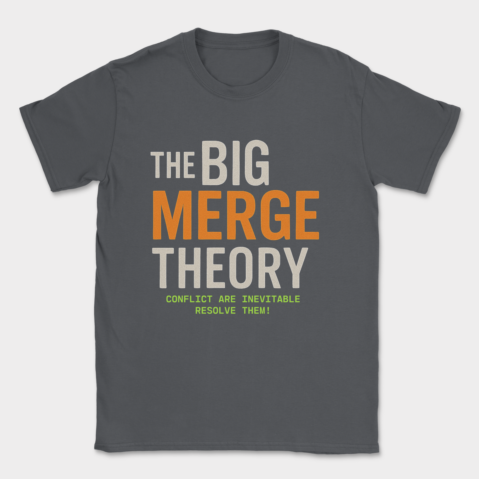 the big merge theory shirt — Dark Heather Grey