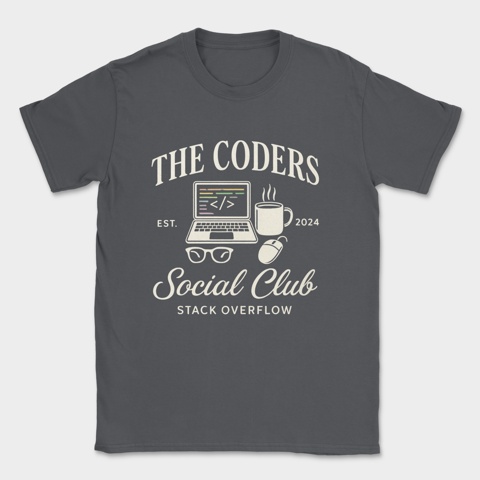the coders social club shirt — Dark Heather Grey