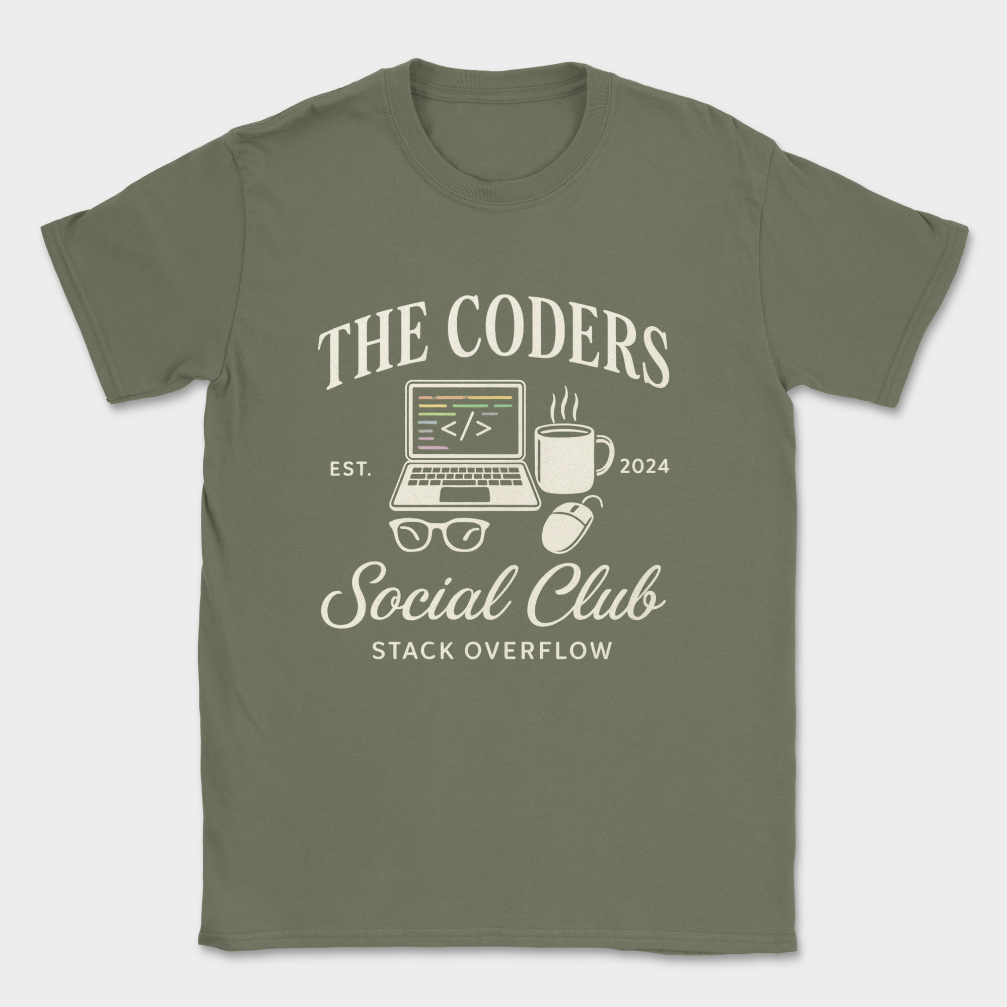 the coders social club shirt — Military Green