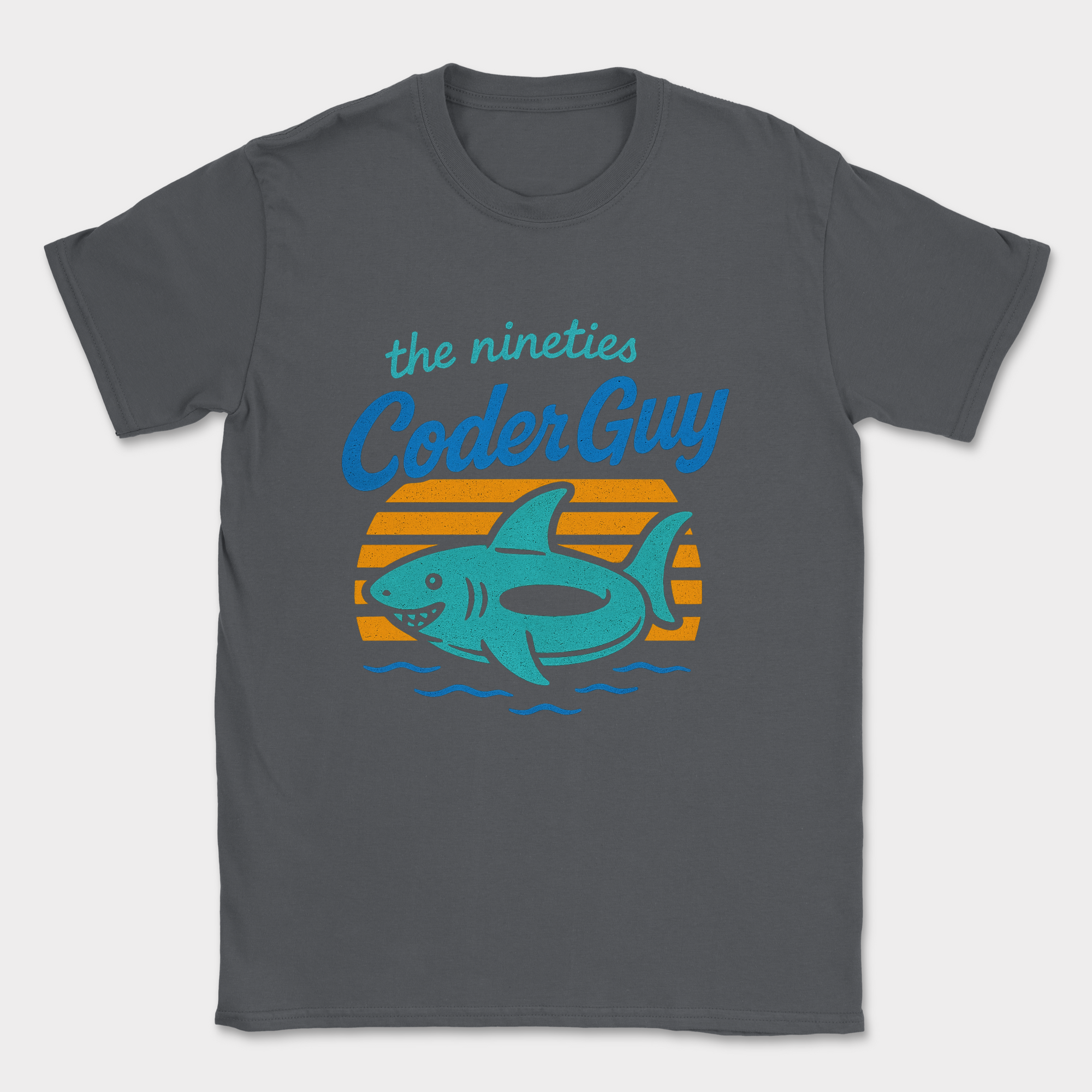 the nineties coder guy shirt — Dark Heather Grey