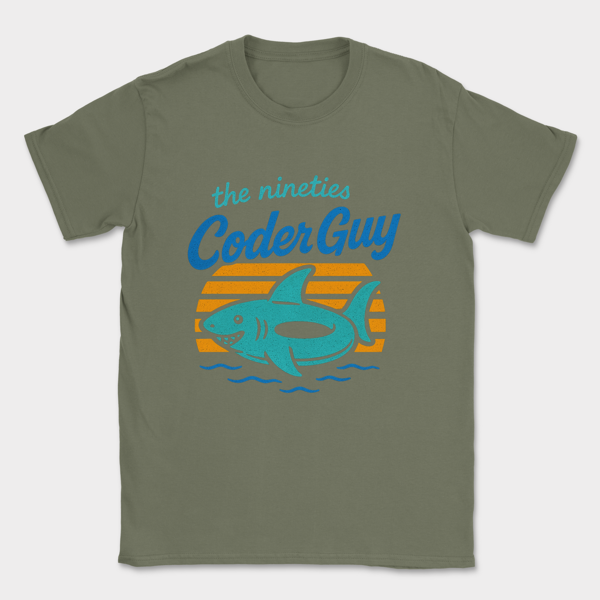 the nineties coder guy shirt — Military Green