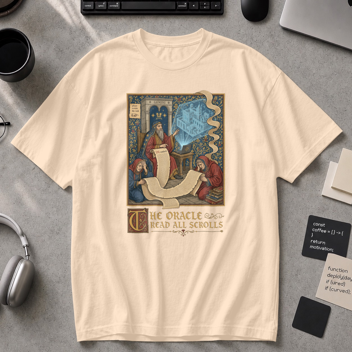 The Oracle Read All Scrolls Premium Shirt - Ivory