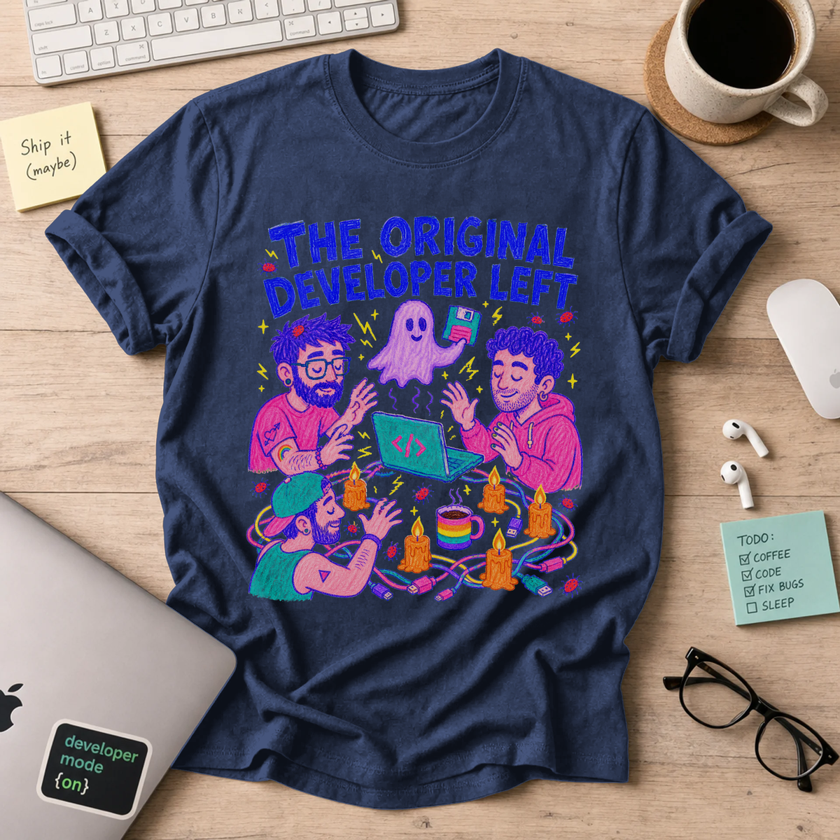 The Original Developer Left Shirt — Navy