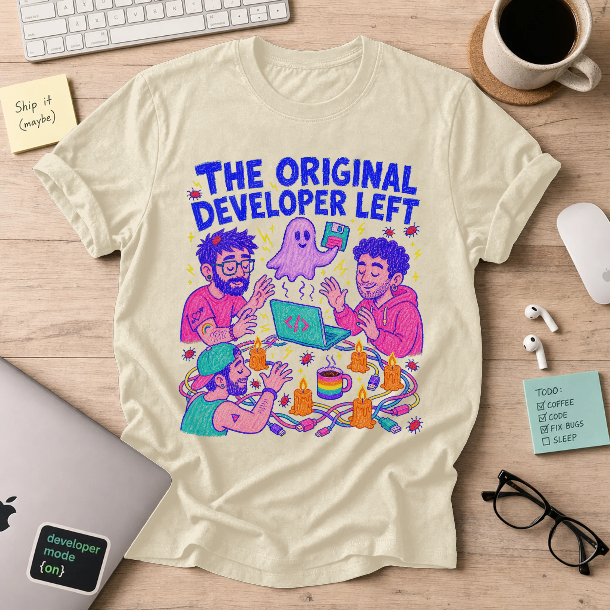 The Original Developer Left Shirt — Natural