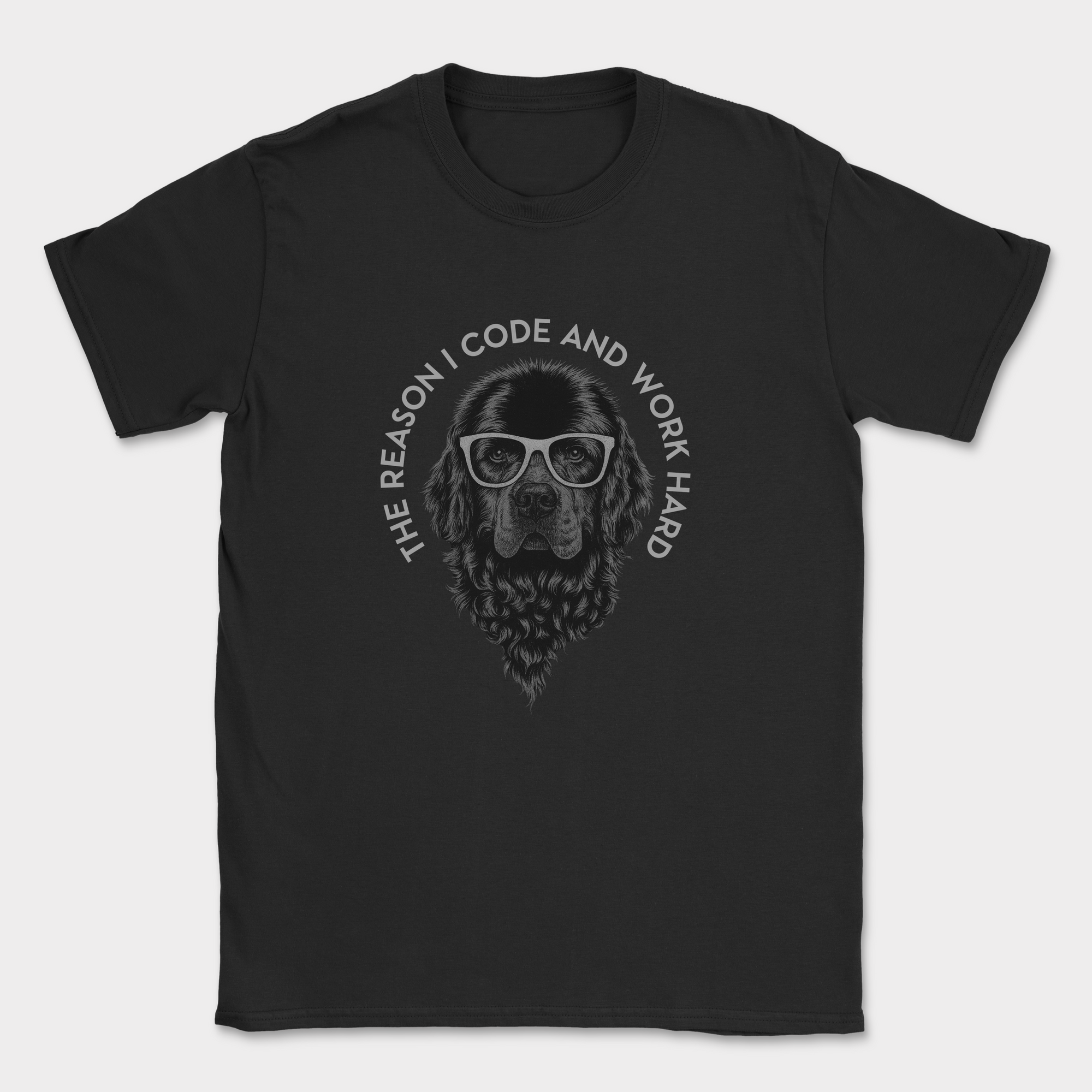 the reason i code dog shirt — Black
