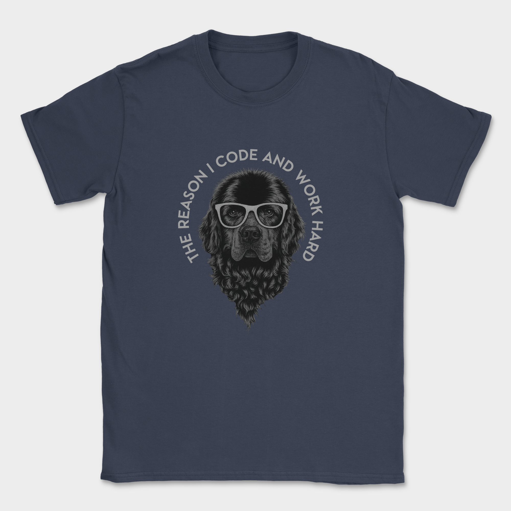 the reason i code dog shirt — Navy