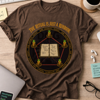 The Ritual Is Just a Runbook Shirt — Dark Chocolate storefront mockup