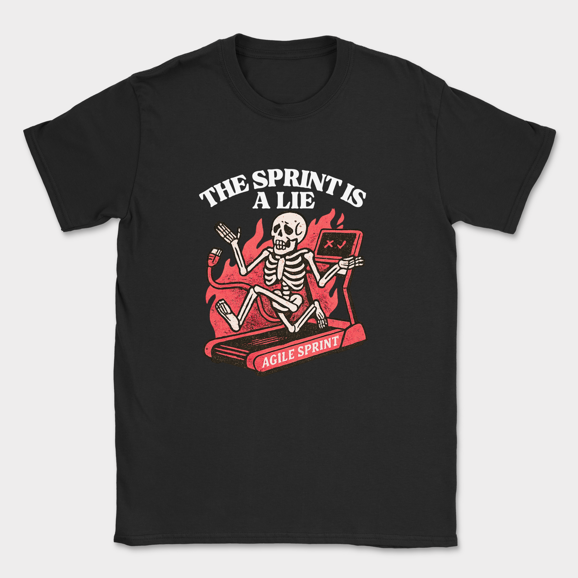 the sprint is a lie skeleton shirt — Black
