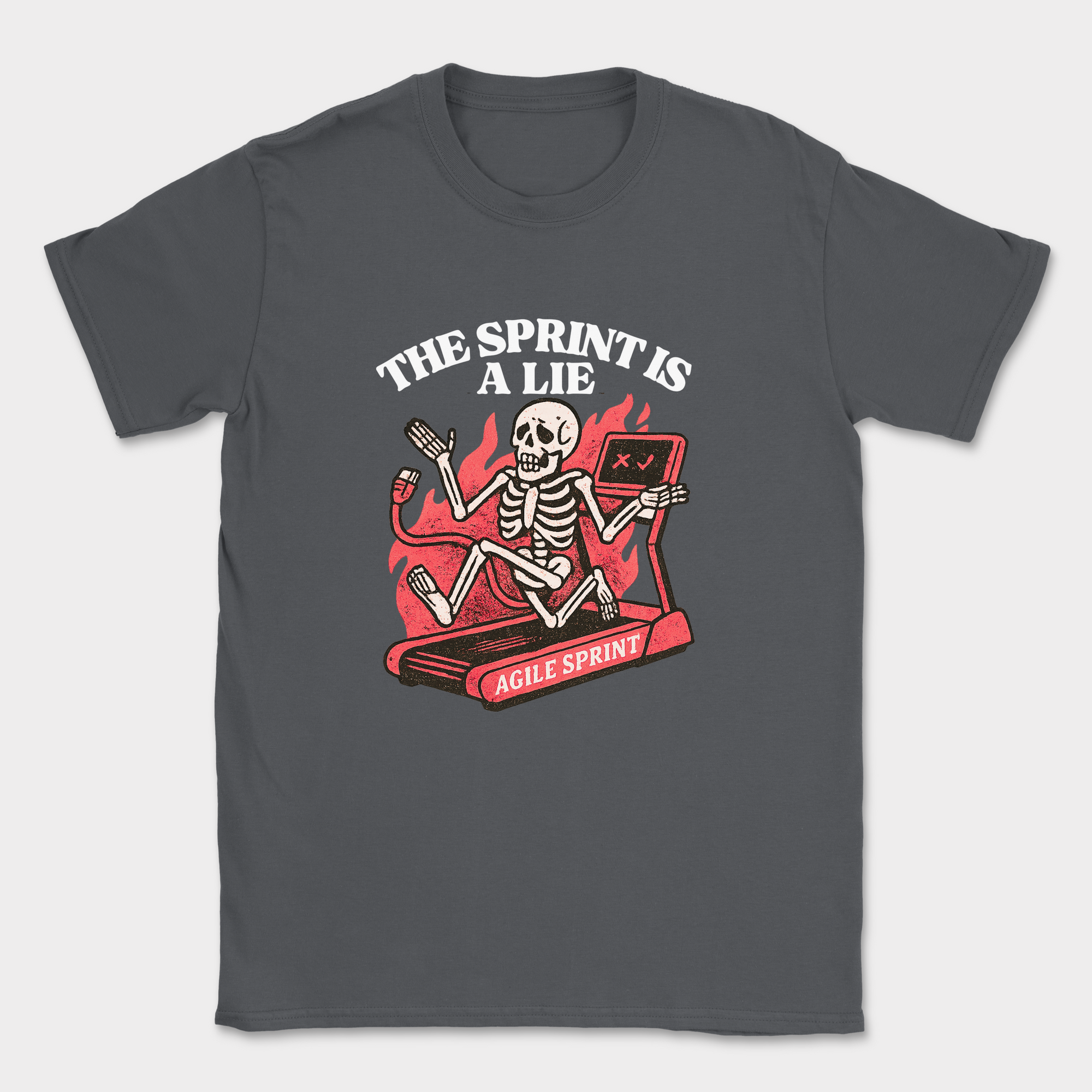 the sprint is a lie skeleton shirt — Dark Heather Grey