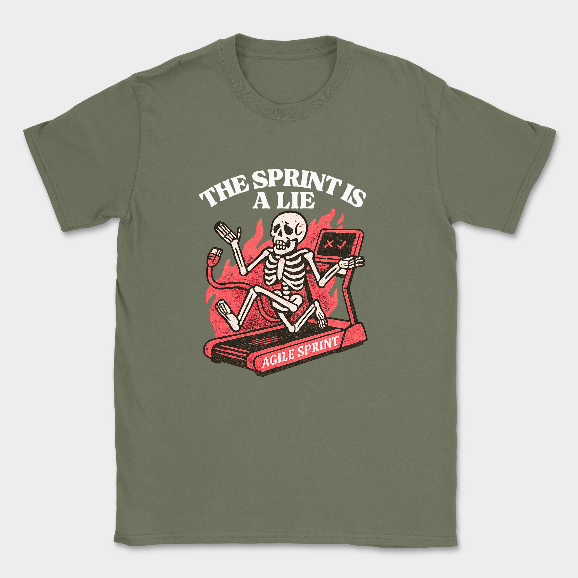the sprint is a lie skeleton shirt — Military Green