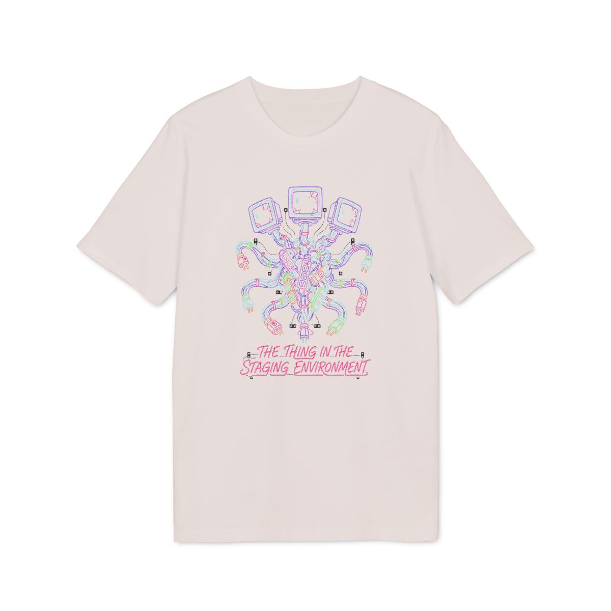 The Thing in the Staging Environment Shirt — Vintage White — EU Creator 2.0 front mockup