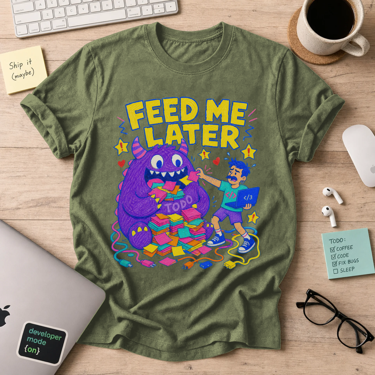 The TODO Monster Shirt — Military Green