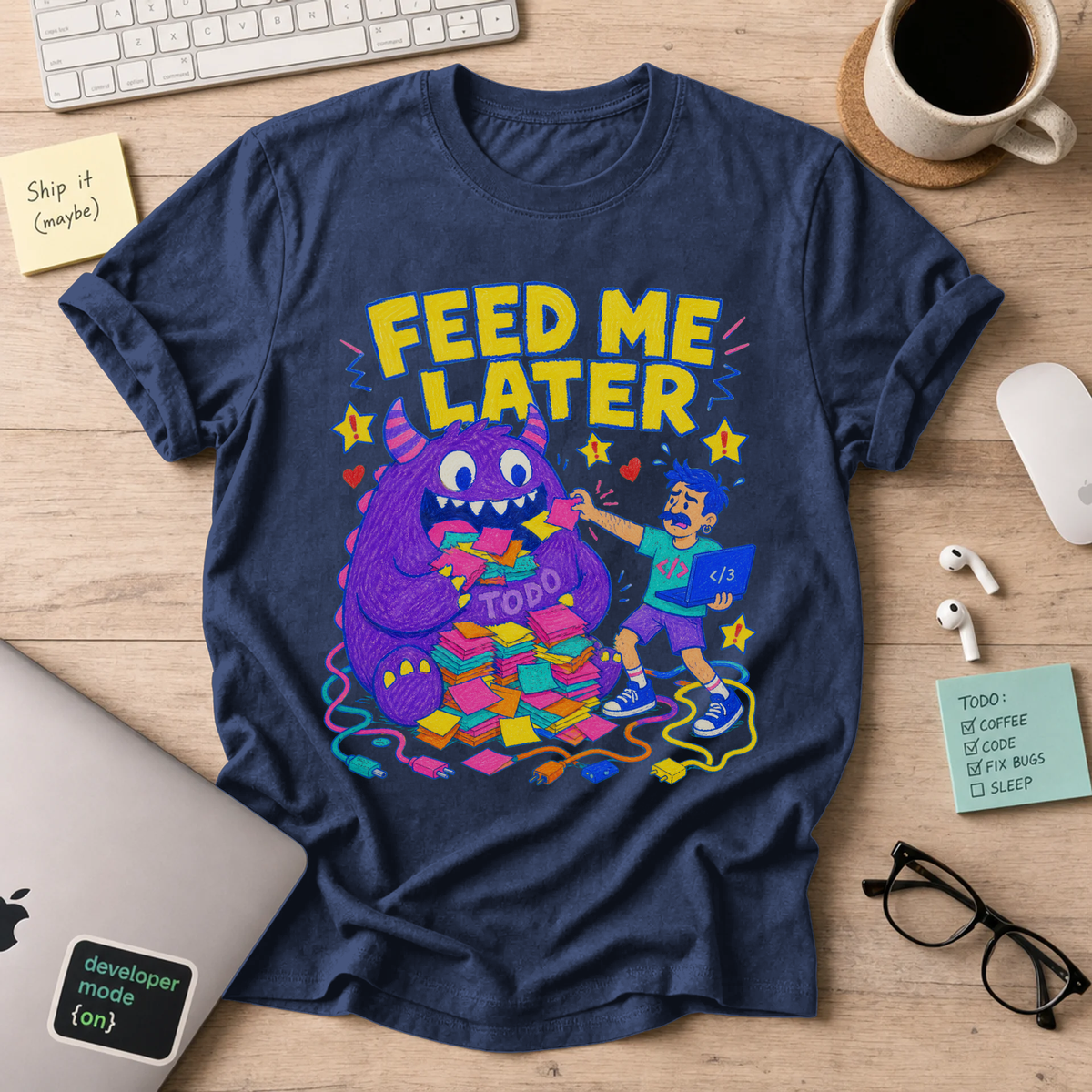 The TODO Monster Shirt — Navy