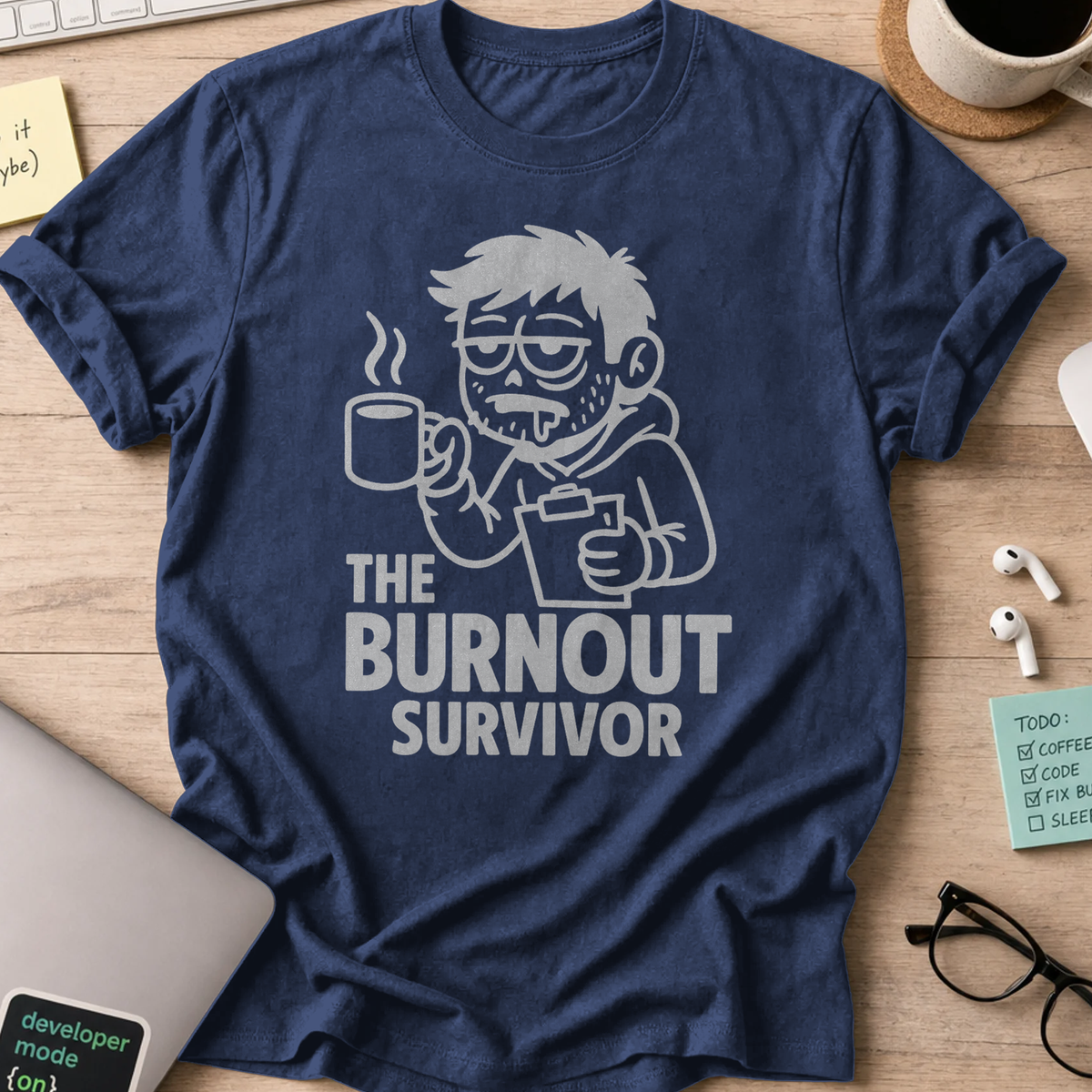 the burnout surviver shirt - Navy