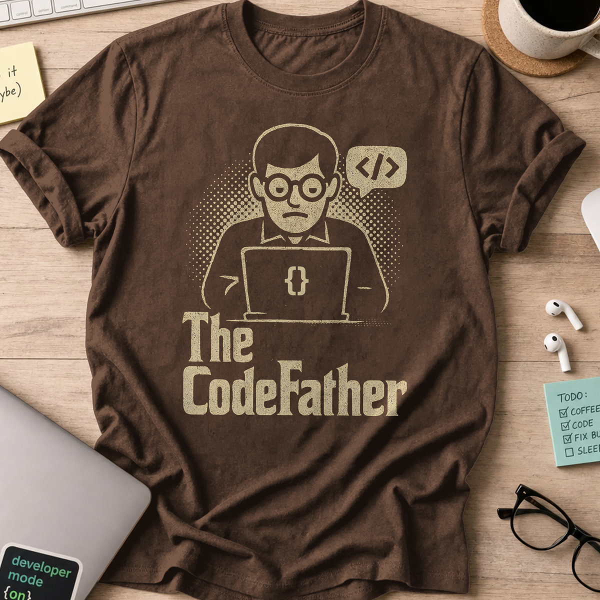 The Codefather shirt - Dark Chocolate