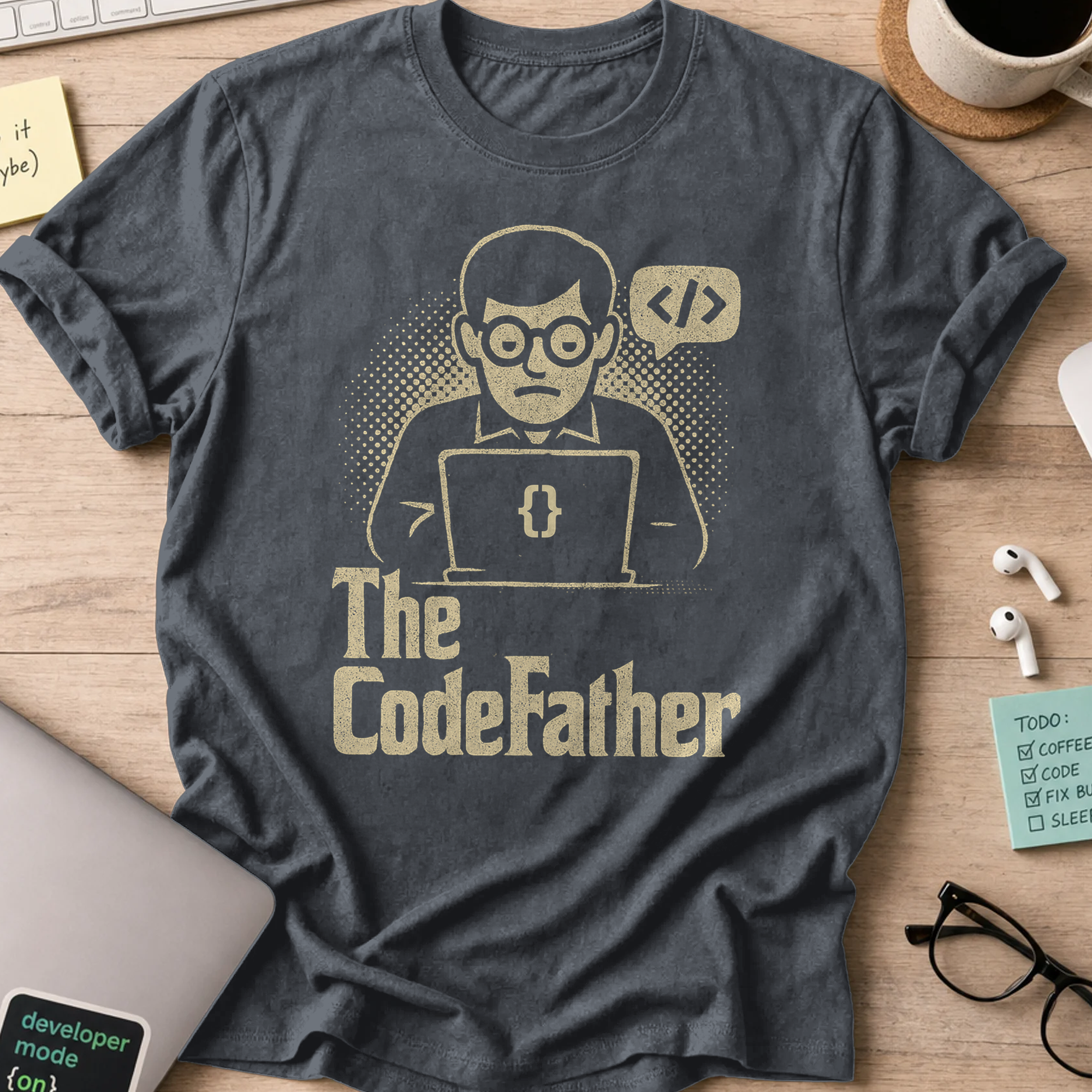 The Codefather shirt - Dark Heather