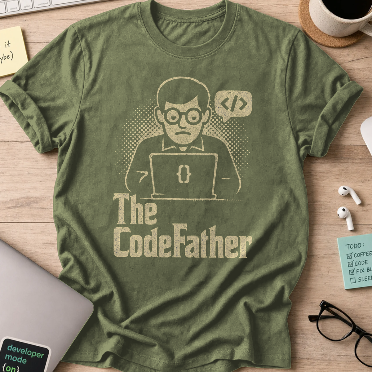 The Codefather shirt - Military Green