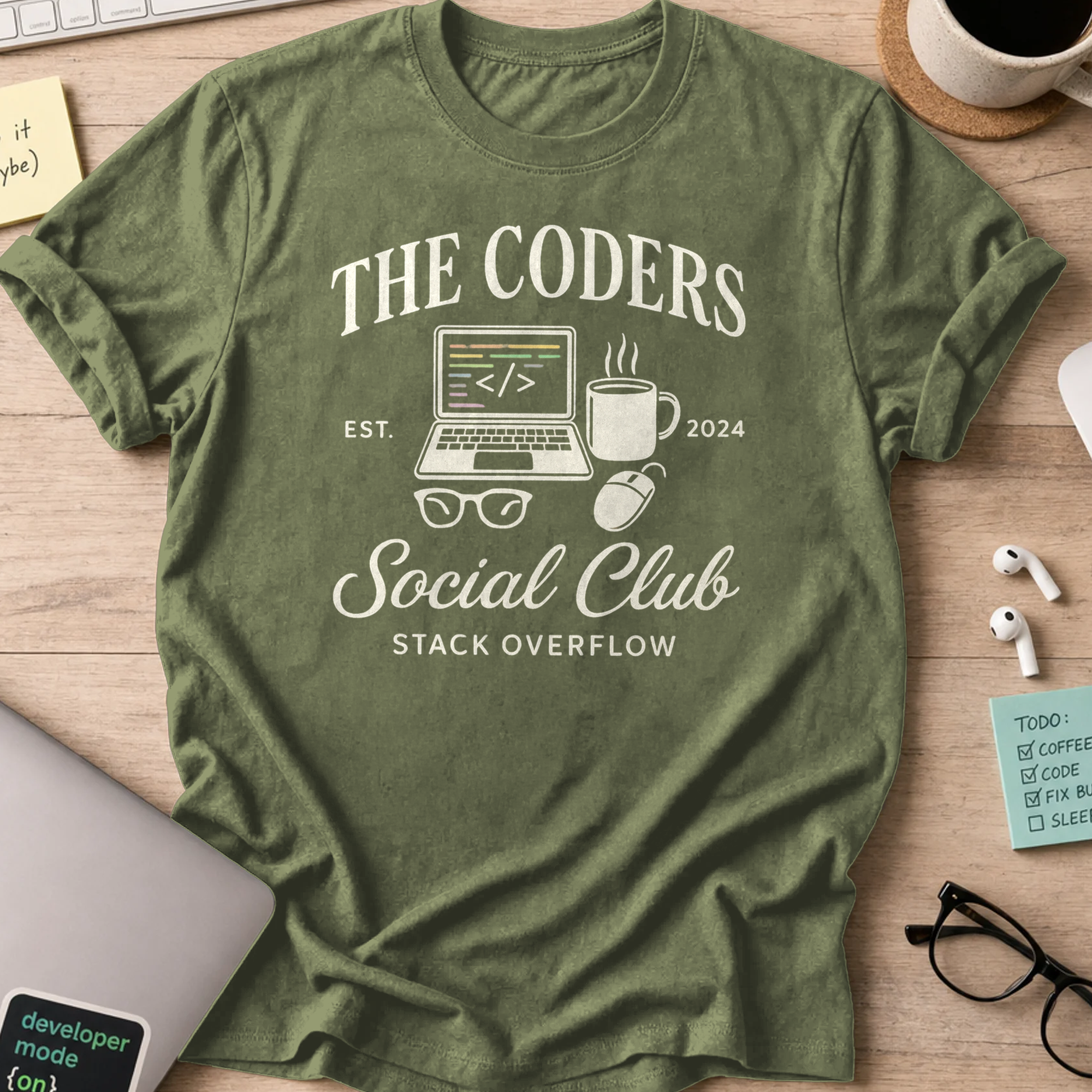 the coders social club shirt - Military Green