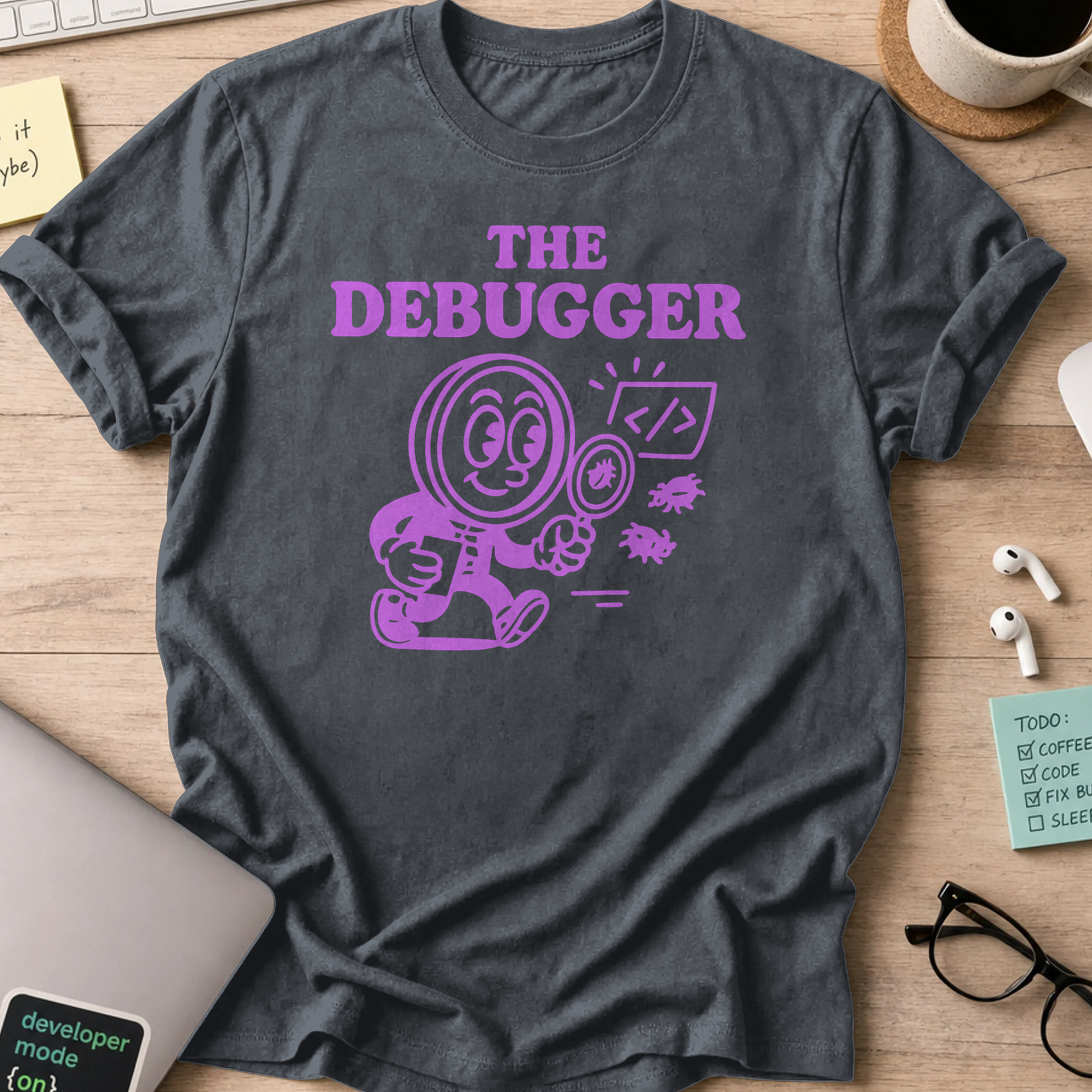 the debugger shirt - Dark Heather