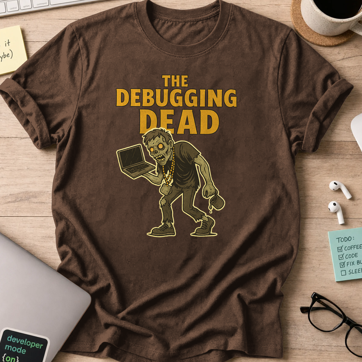 the debugging dead shirt - Dark Chocolate