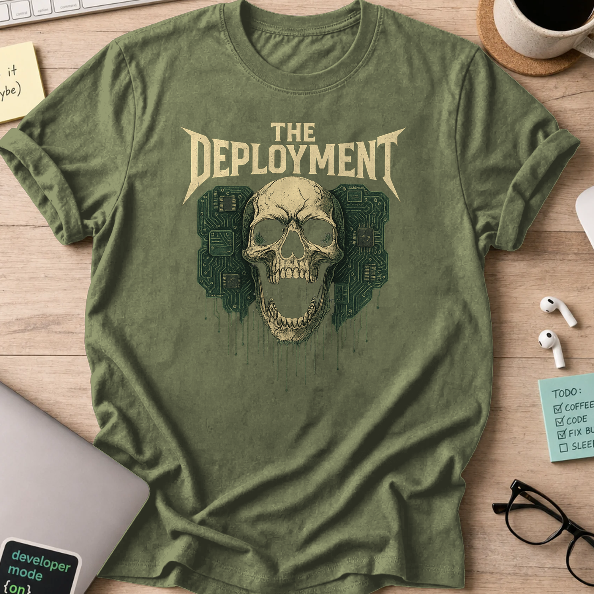 The Deployment Skull shirt - Military Green