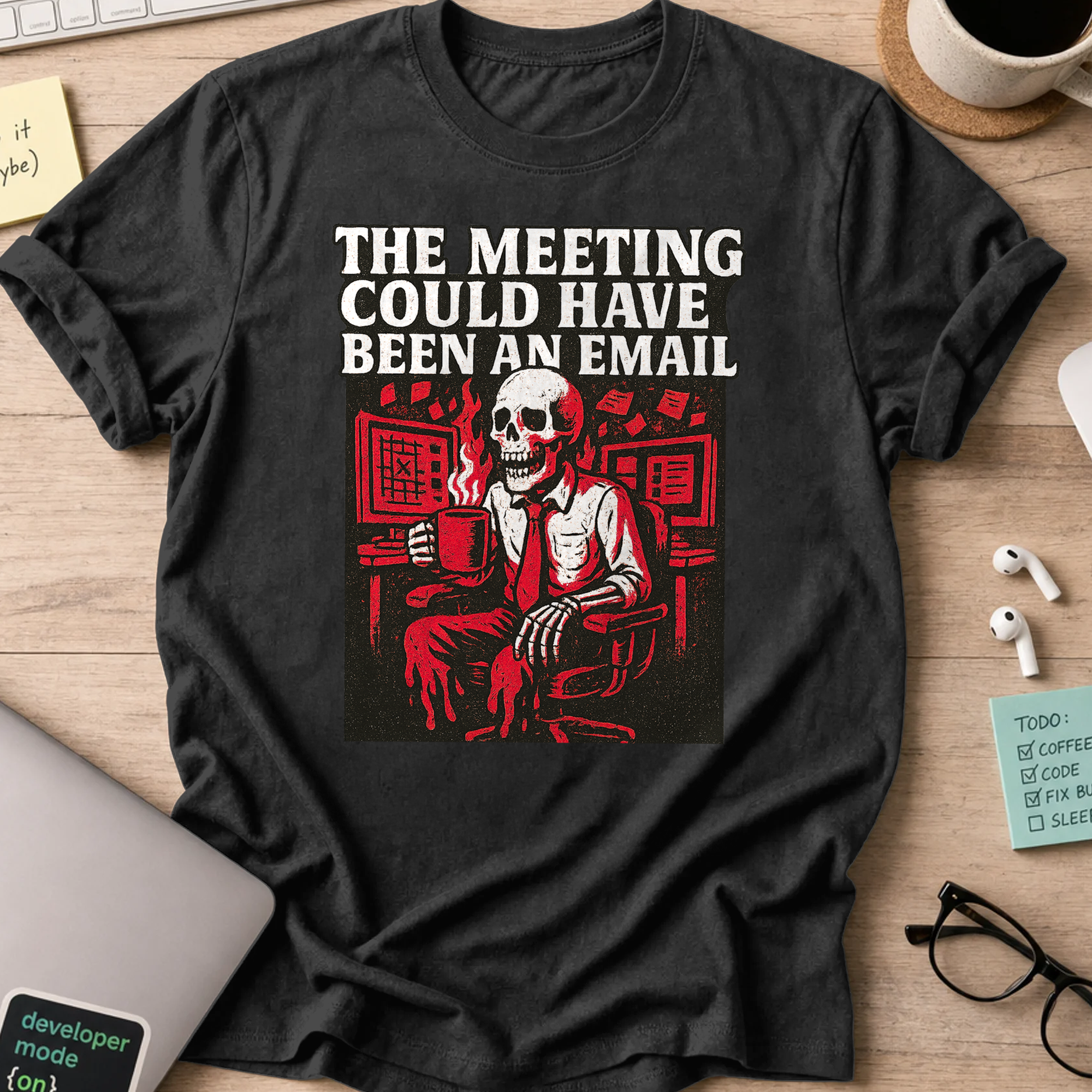 the meeting could have been an email skeleton shirt - Black