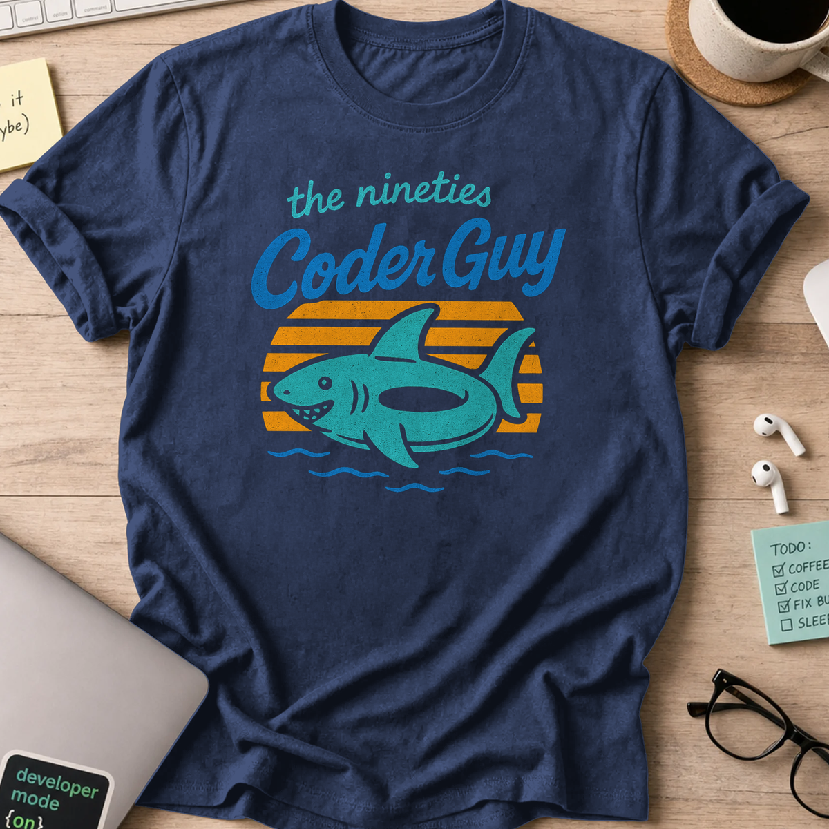 the nineties coder guy shirt - Navy