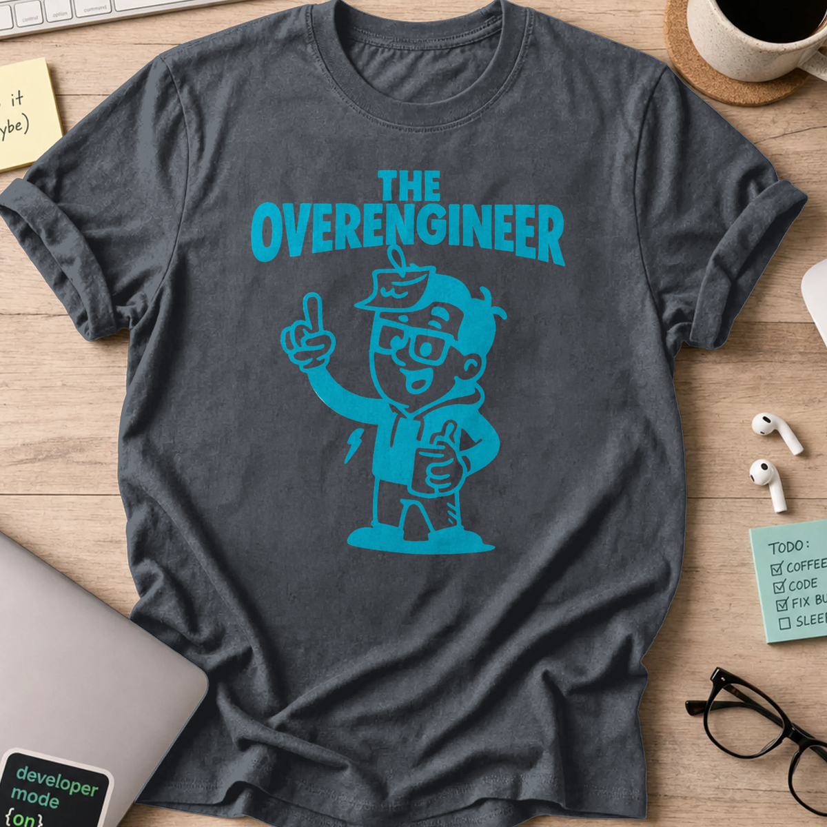 the overengineer shirt - Dark Heather