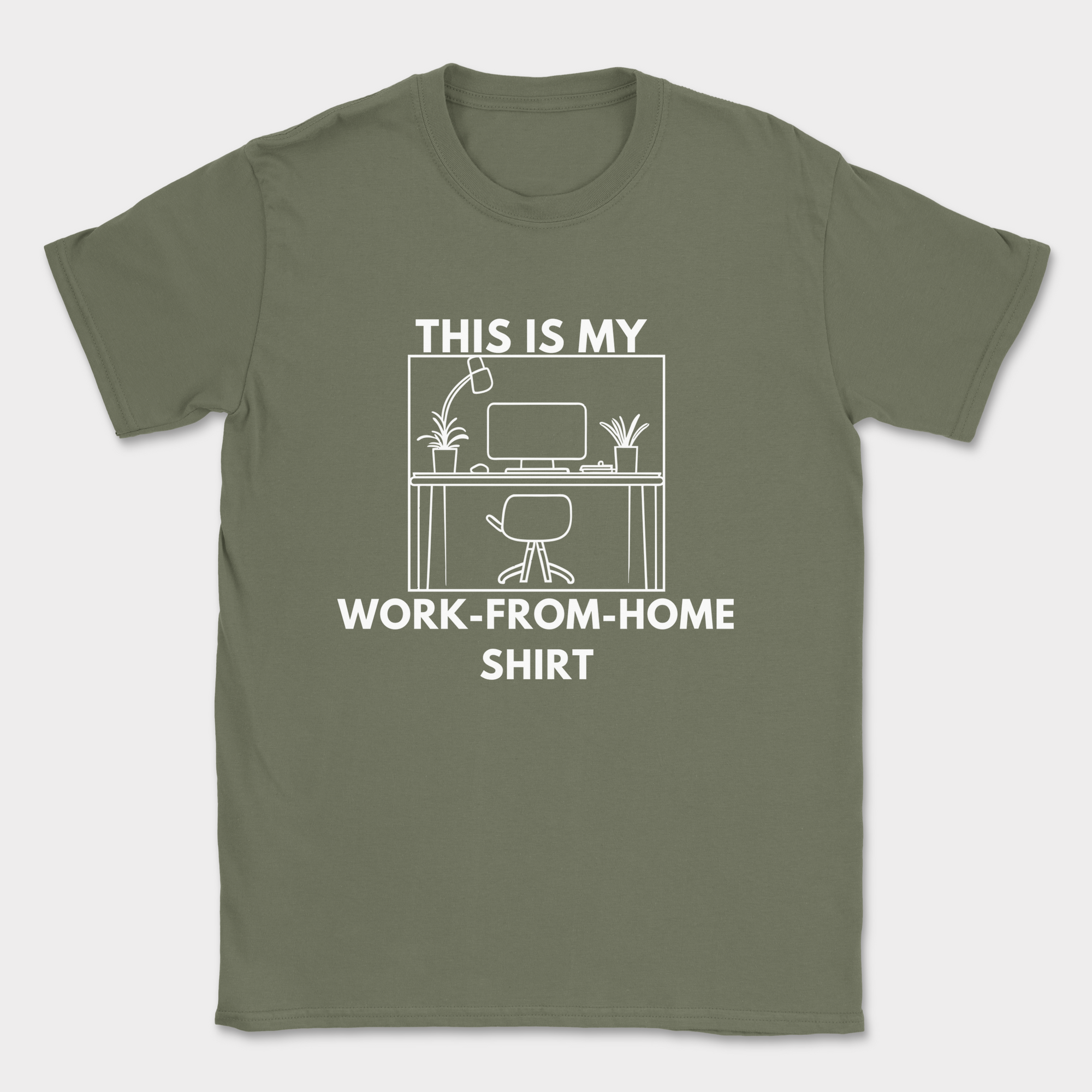 This is my work from home shirt — Military Green
