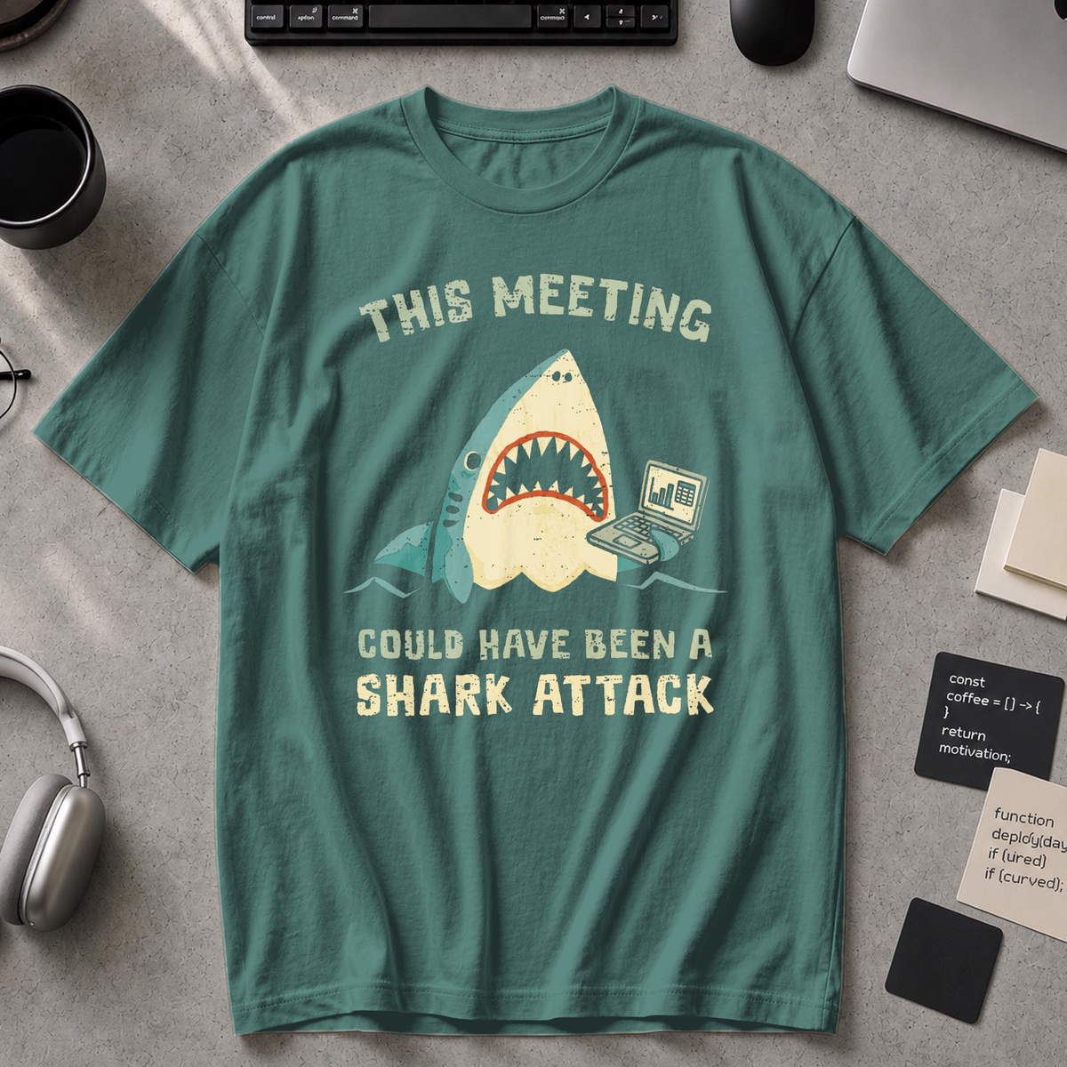 This Meeting Could Have Been A Shark Attack Premium Shirt - Blue Spruce
