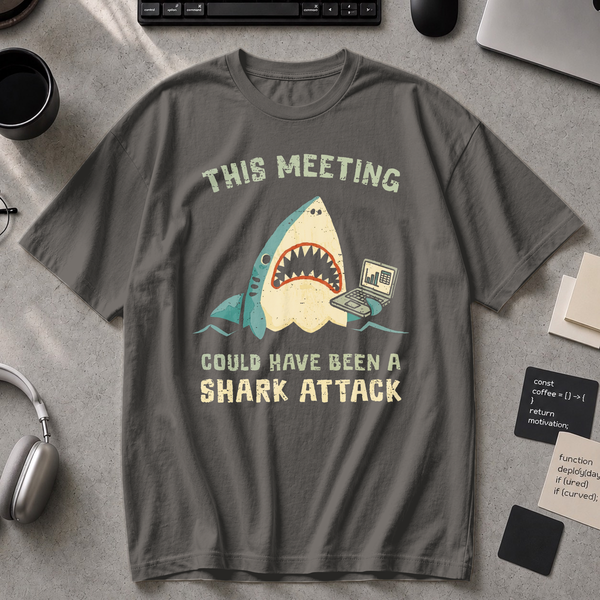 This Meeting Could Have Been A Shark Attack Premium Shirt - Pepper
