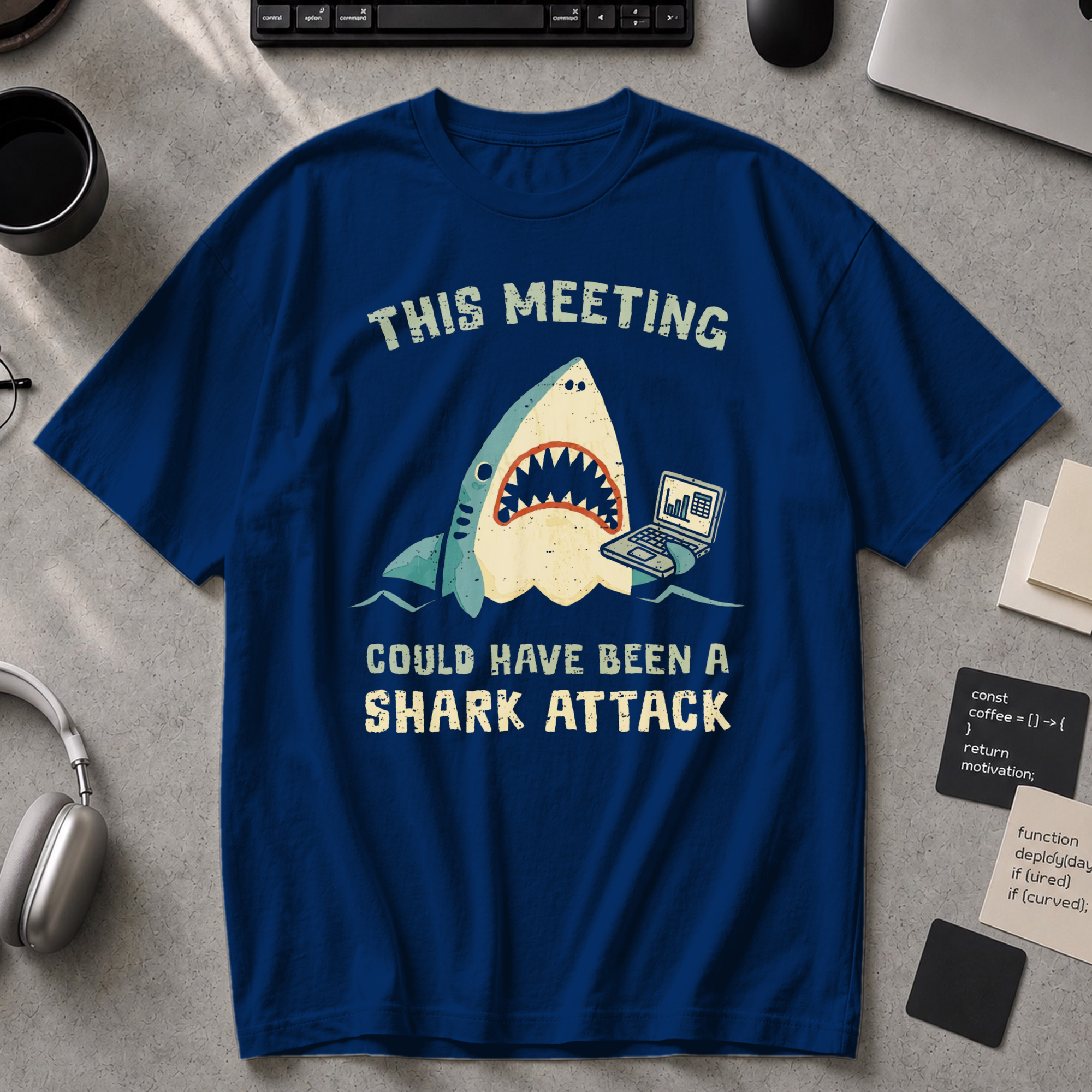 This Meeting Could Have Been A Shark Attack Premium Shirt - True Navy