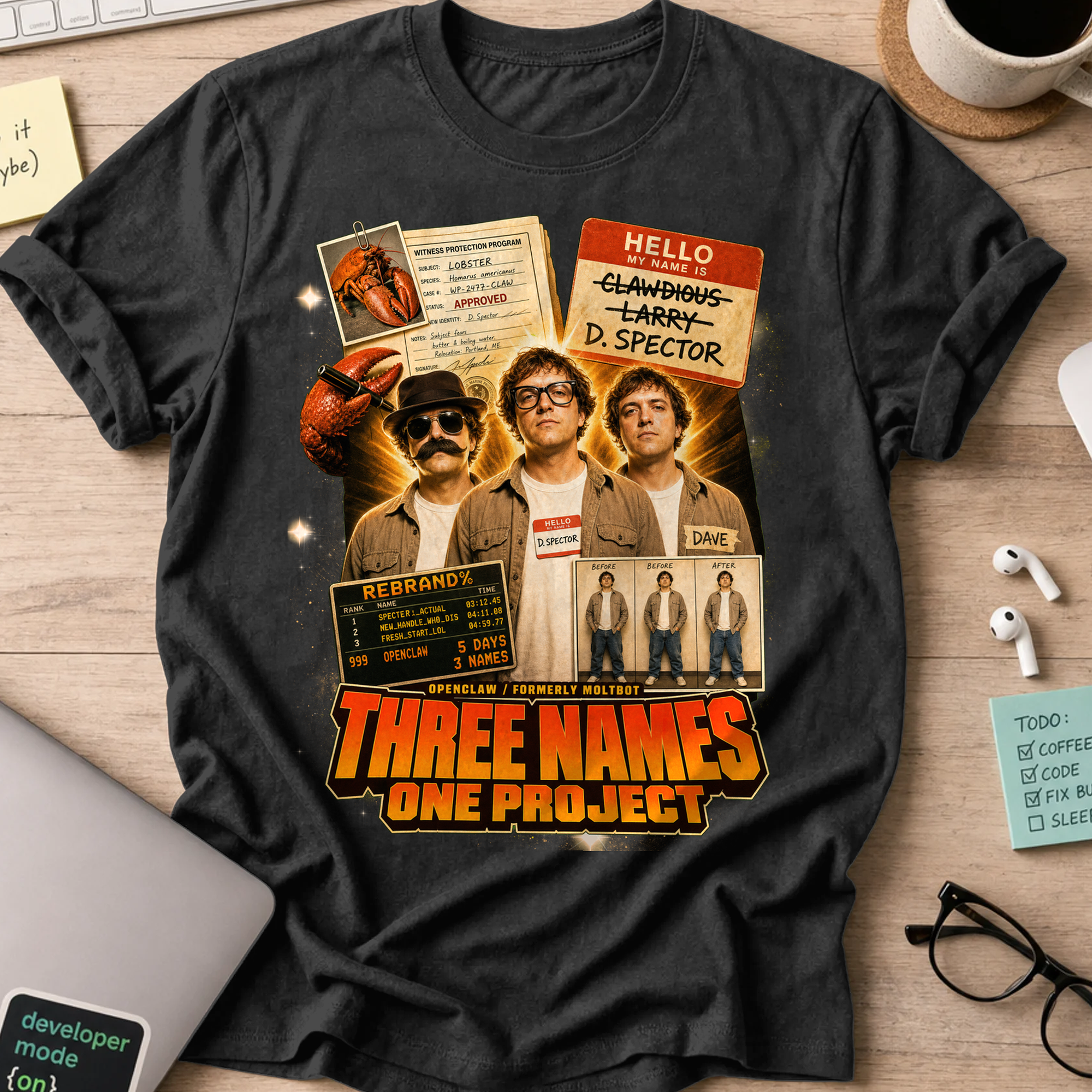 Three Names One Project Shirt - Black