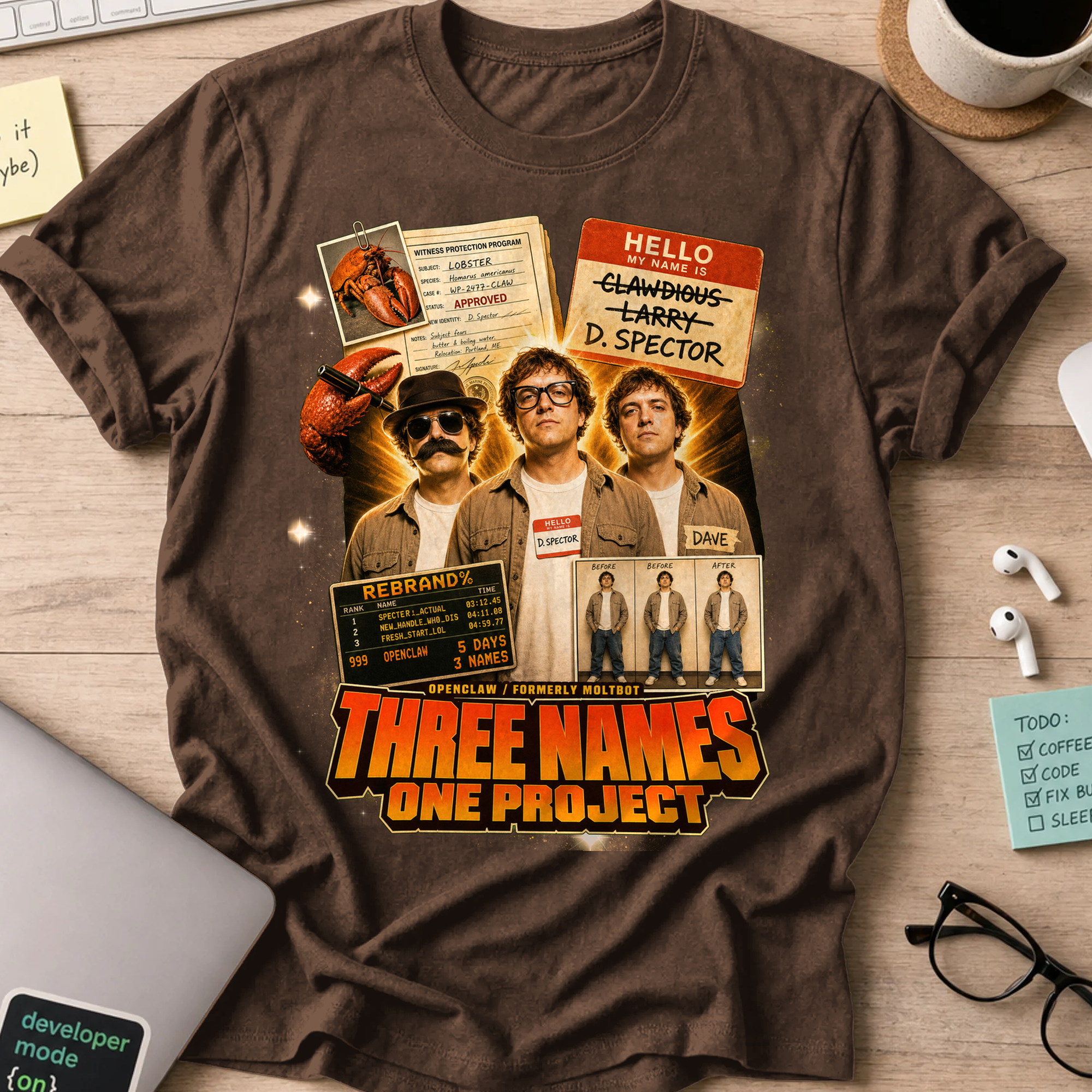 Three Names One Project Shirt - Dark Chocolate