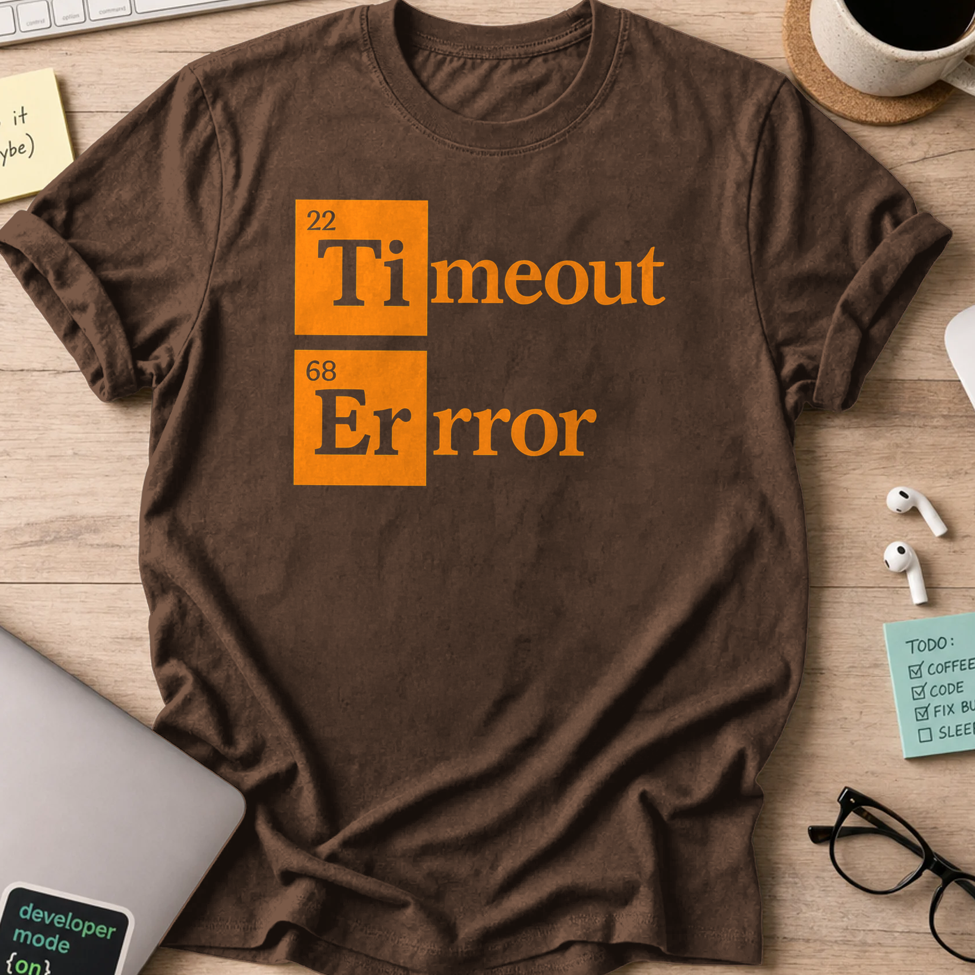 Timeout Error shirt - Dark Chocolate