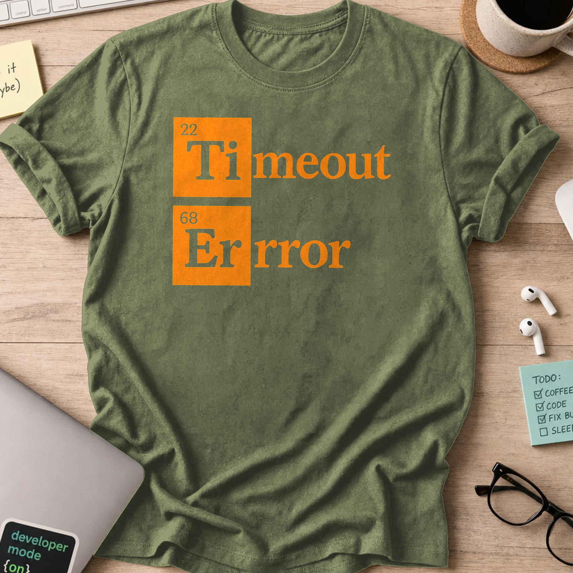 Timeout Error shirt - Military Green