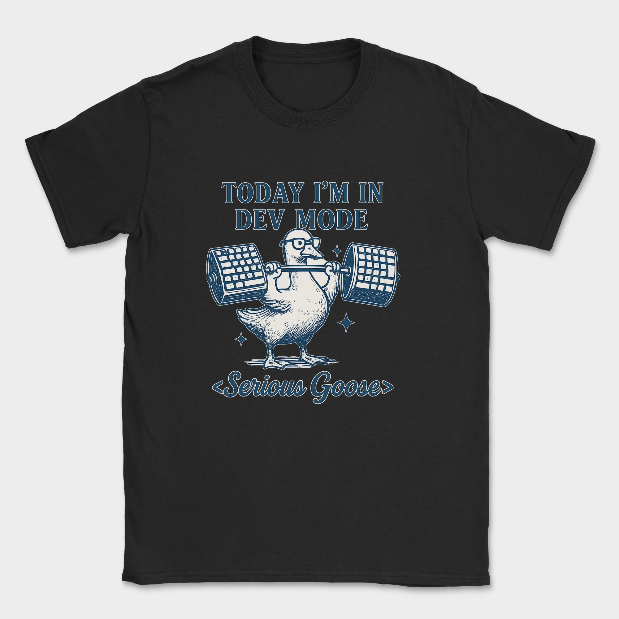 today im in dev mode goose shirt — Black