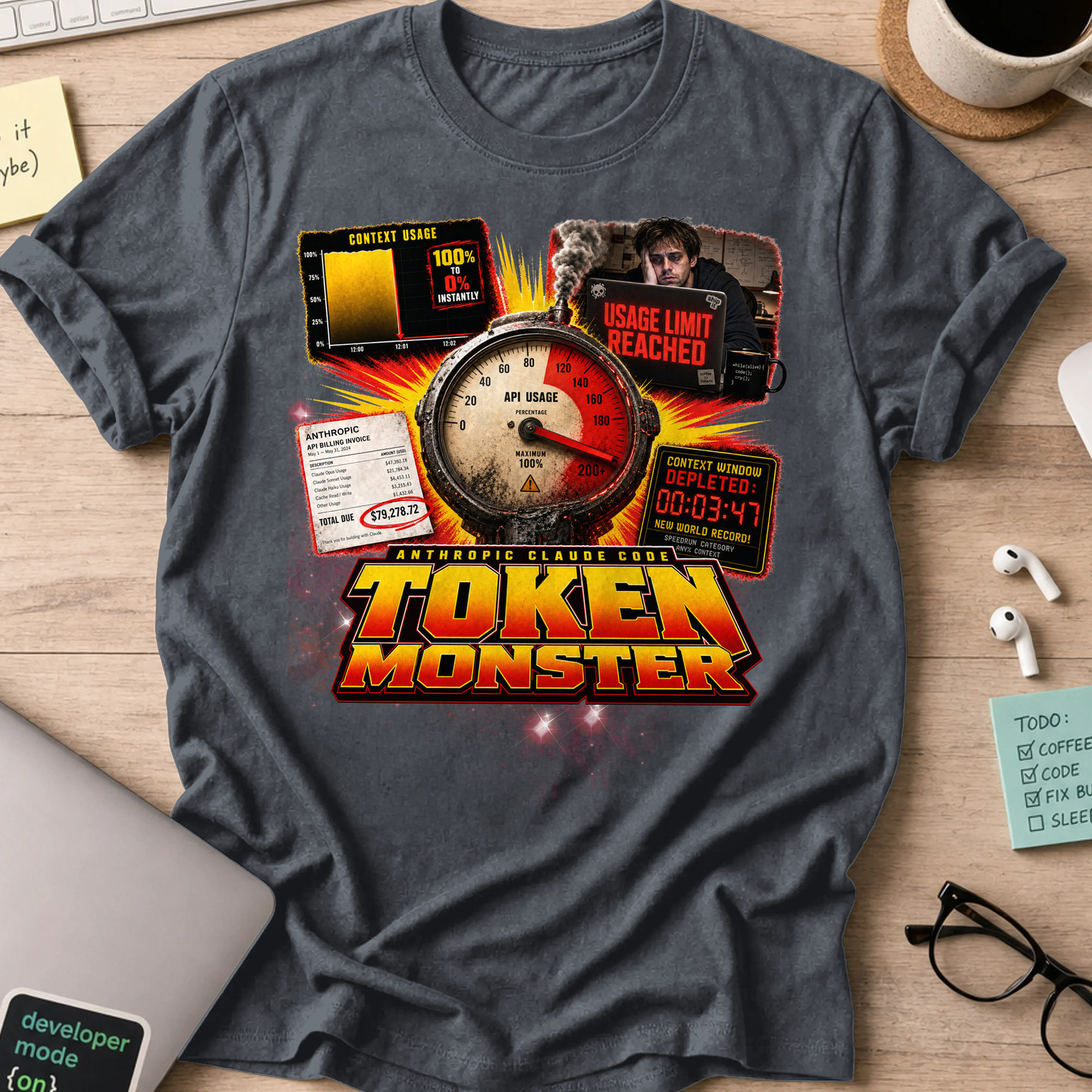 Token Monster Shirt - Dark Heather