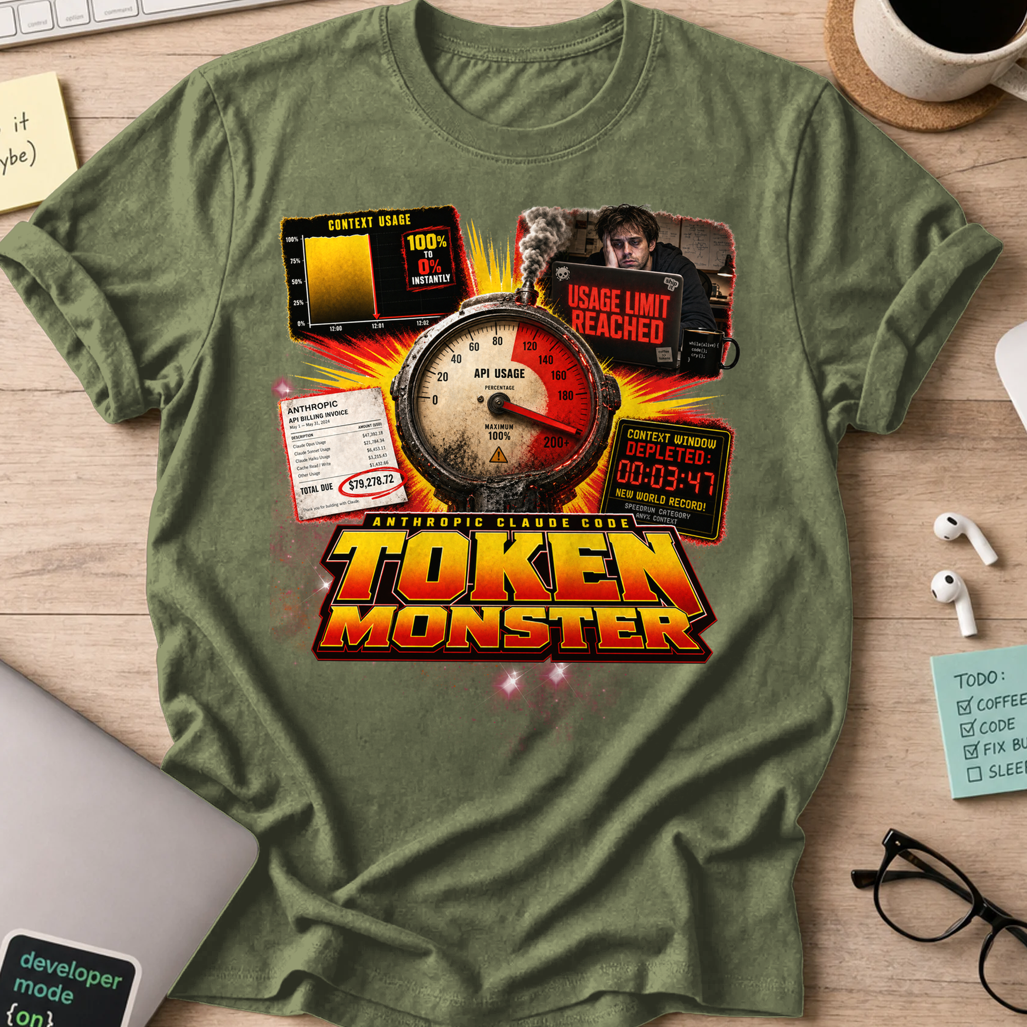 Token Monster Shirt - Military Green