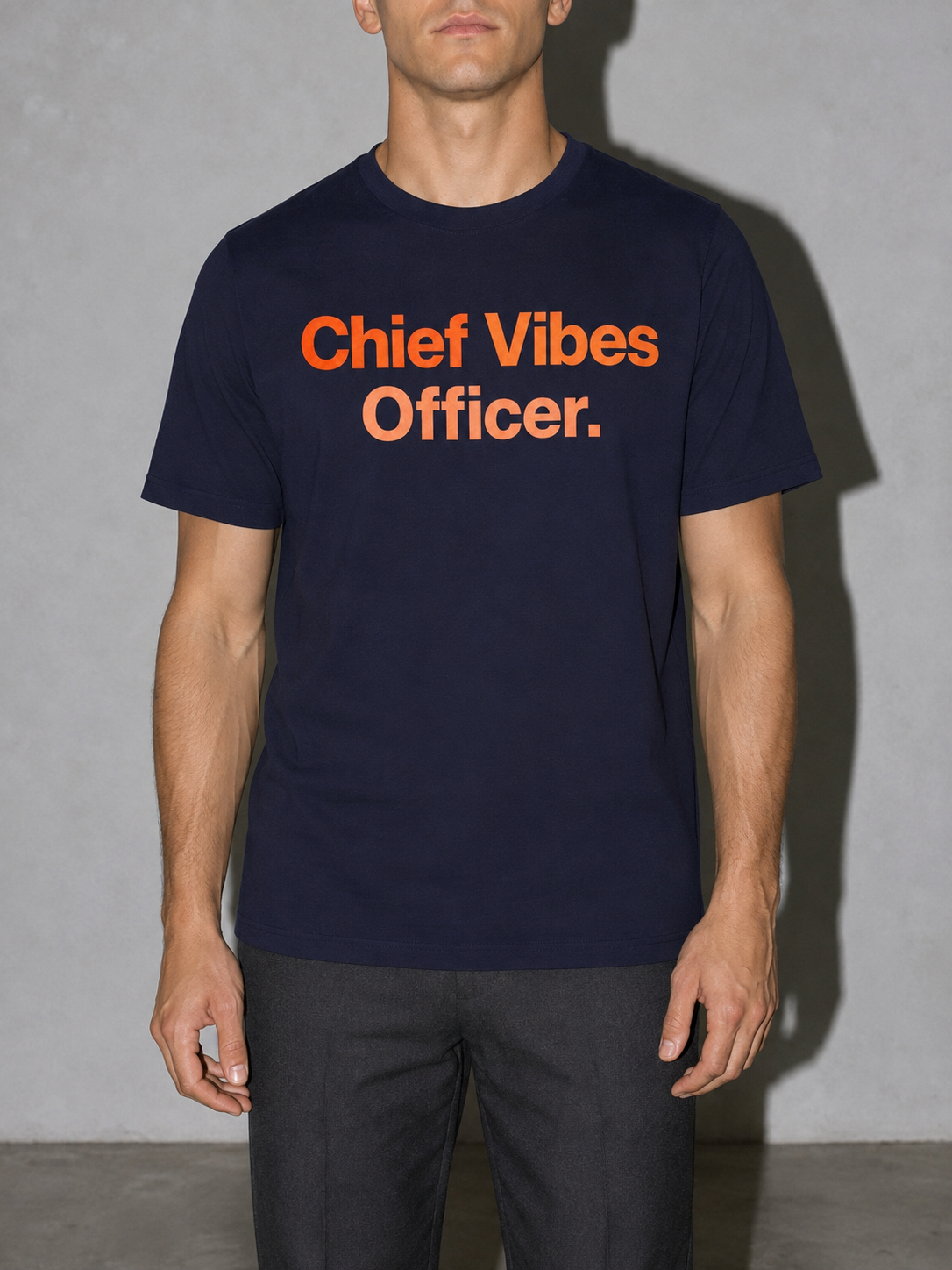 Chief Vibes Officer Graphic IT Nerd T-Shirt — True Navy zoom