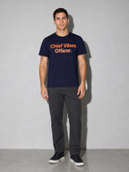 Chief Vibes Officer Graphic IT Nerd T-Shirt — True Navy full