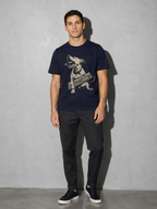 dog holding keyboard – True Navy