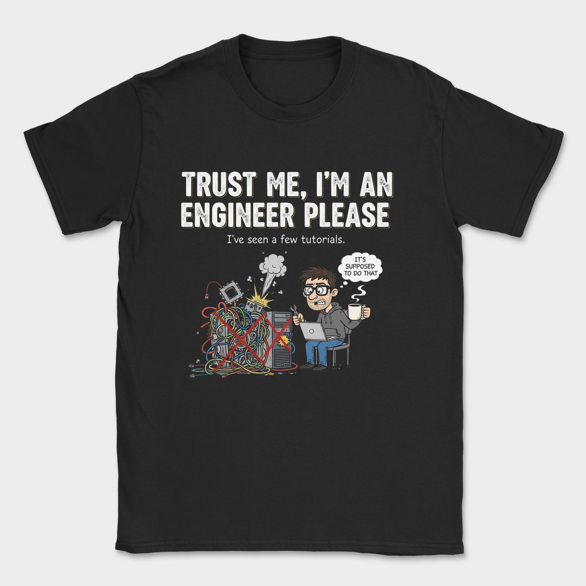 trust me im an engineer please shirt — Black