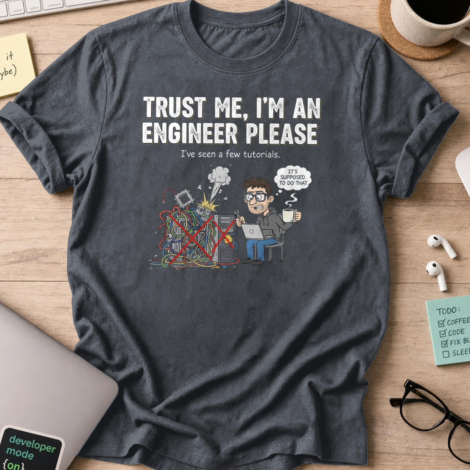 trust me im an engineer please shirt - Dark Heather